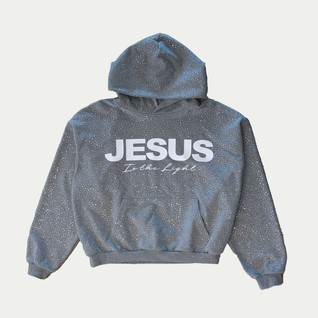 JESUS IS THE LIGHT Rhinestone Hoodie