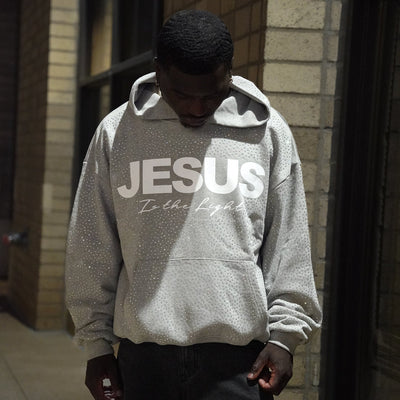 JESUS IS THE LIGHT Rhinestone Hoodie