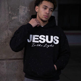 JESUS IS THE LIGHT Rhinestone Hoodie